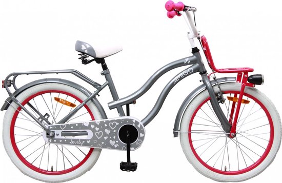 Amigo Lovely - Kinderfiets 20 inch - Meisjesfiets - Verstelbaar - Grijs van AMIGO