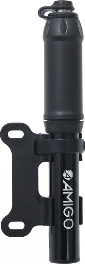 AMIGO M2 fietspomp mini - Minipomp voor Hollands ventiel/ Frans ventiel/ Autoventiel - Zwart