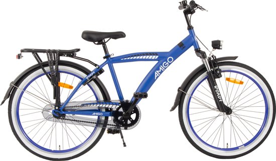 AMIGO Roady Jongensfiets 24 Inch - Kinderfiets voor 8 tot 12 Jaar - 115+ cm - Blauw van AMIGO