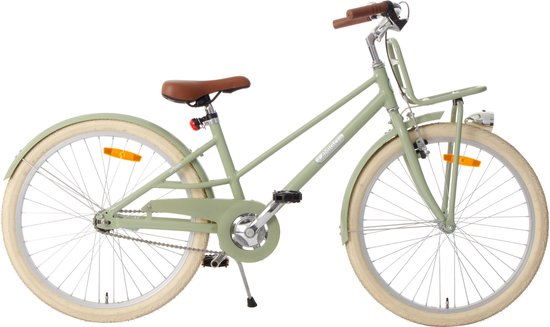 AMIGO Urban Meisjesfiets 24 Inch - Kinderfiets 35 cm - Lichtgewicht Aluminium - Met Terugtraprem en V-Brake - Groen van AMIGO