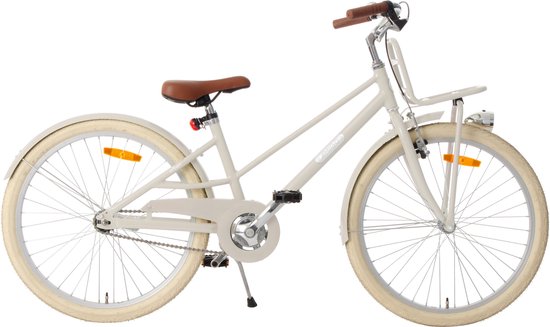 AMIGO Urban Meisjesfiets 24 Inch - Kinderfiets 35 cm - Lichtgewicht Aluminium - Met Terugtraprem en V-Brake - Zandkleurig van AMIGO
