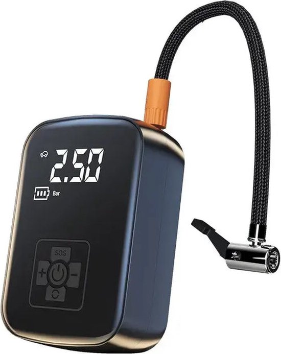 Anroc - Elektrische bandenpomp - 4 opzetstukken- 6400 MAH - Draagbaar - Luchtcompressor - Fietspomp - Ballenpomp - Bandenpomp