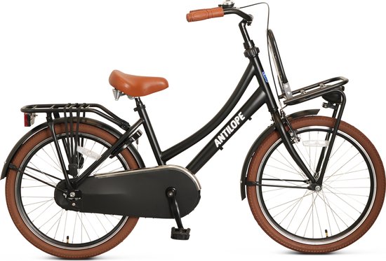 Antilope Mini Cargo Transport 22 Inch Meisjesfiets Matzwart van Merkloos