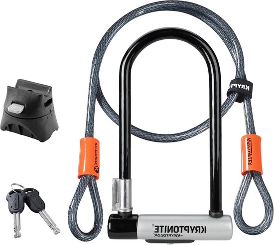 Antirrobo U Kryptonite Kryptolok Standaard W-Flexkabel en Flexframe-Beugel (102x229) Zwart - Ladado Kwaliteit - Maat Maatgrootte van Kryptonite