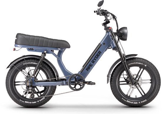 Ape Ryder MD10 Premium Elektrische Fatbike 250W / 48V / 14.5AH / 20Inch Oud Blauw van Ape Ryder