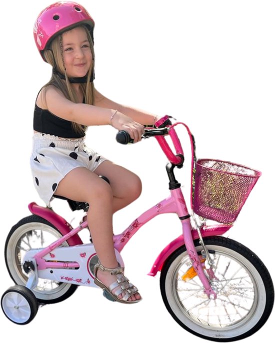 ApexArte® Kinderfiets 3 Jaar - Loopfiets 14 inch - Fiets Meisjes & Jongens - Roze van ApexArte