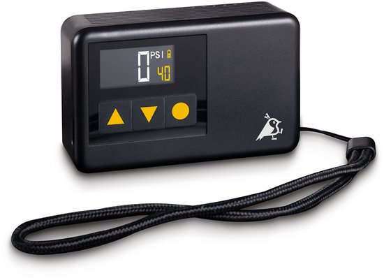 Aqiila Airbird P1 Slimme Draagbare Compressor - Elektrische Bandenpomp Oplaadbare Li-ion batterij via USB-C - draagbare Luchtcompressor 8,3 bar, 120 psi - supercompacte fietspomp met geïntegreerde LED-verlichting