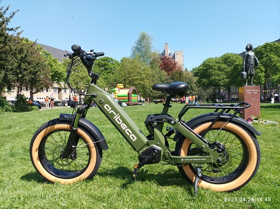 ARIBECA Angel A8 off-road fat tire all-road city electric bike suitable for any terrain front and rear shock absorbers green van Merkloos