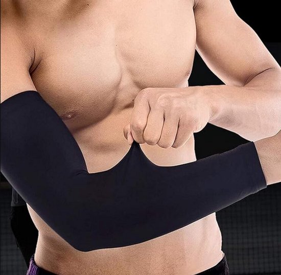 Armbeschermer - voor mannen en vrouwen - Golf verkoelende armmouwen - basketball - Baseball zonmouwen - Compressie Arm Sleeves - Hardlopen Armwarmers- UV Bescherming - maat XL - Zwart - LOUZIR van Merkloos