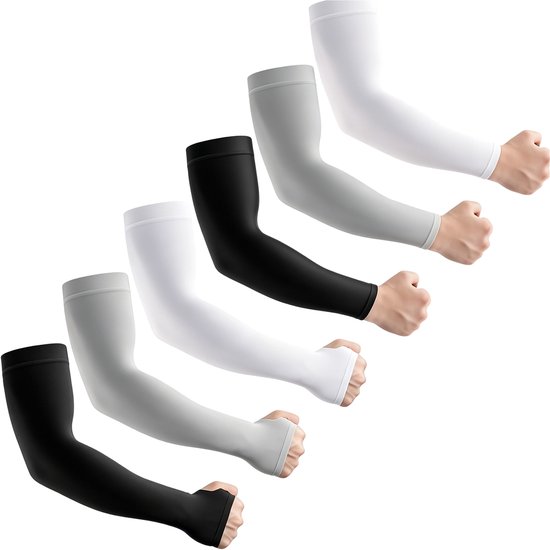 Armstukken 6/7 paar - UPF50+ UV-bescherming voor dames en heren - verkoelende & ademende arm sleeves - compressie armstukken - unisex - tattoo bedekking voor wielrennen, basketbal, golf, fitness en outdoor
