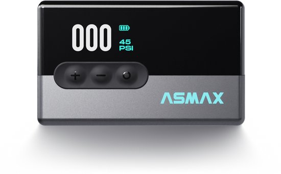 ASMAX T30 Elektrische Fietspomp - Mini Compressor 120 PSI - Draadloze Bandenpomp met Digitale Drukmeter & Auto Stop - USB-C - 123 g