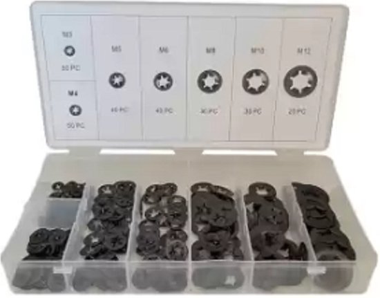 Assortiment Starlock borgringen 260 dlg.-Borgring sluitring assortiment - FD6074 van FixPoint