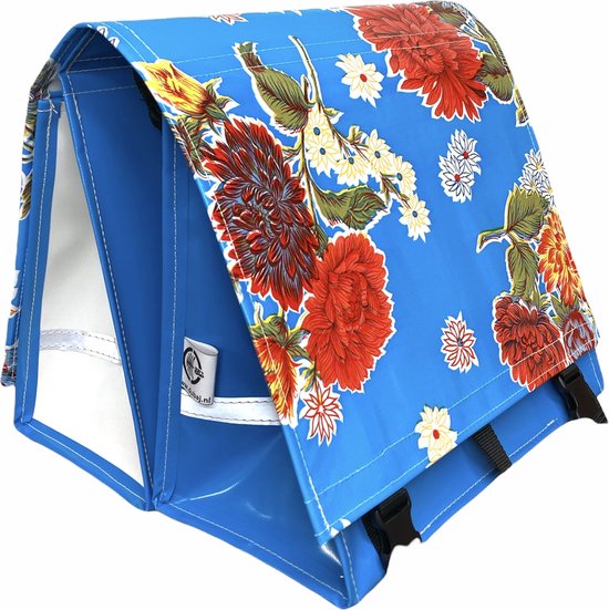 Atelier Du Baj Large Luxe Chrysant Aqua - Dubbele Fietstas - Achter - 45 l - Aqua Blauw van Atelier Du Baj
