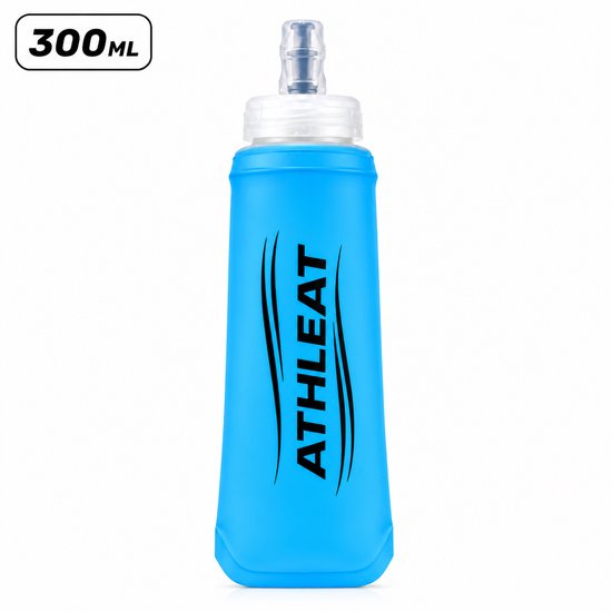 Athleat Soft flask 300 ml Blauw - Bidon - Drinkfles - Opvouwbare waterfles - opvouwbare drinkfles - Waterfles hardlopen - Waterzak
