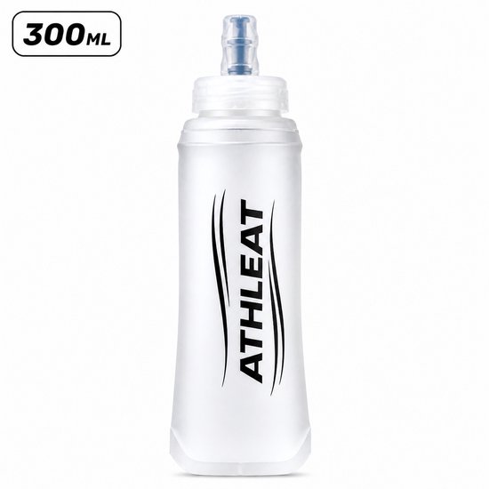 Athleat Soft flask 300 ml - Opvouwbare waterfles - opvouwbare drinkfles - Waterfles hardlopen - Bidon - Waterzak van Merkloos