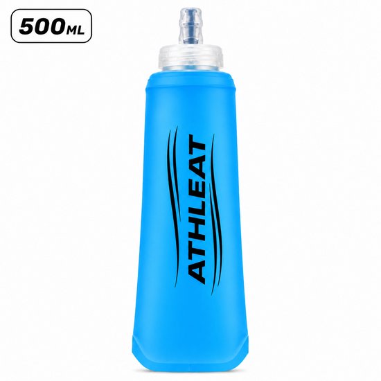 Athleat Soft flask 500 ml Blauw - Bidon - Drinkfles - Opvouwbare waterfles - opvouwbare drinkfles - Waterfles hardlopen - Waterzak