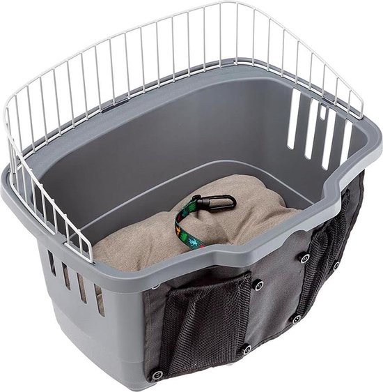 ATLAS BIKE Fietsenmand voor kleine honden - 7 kg - wasbaar kussen - reismand - praktisch aanhaak- en onthaaksysteem - 47 x 35,5 x H 34,5 cm van Atlas