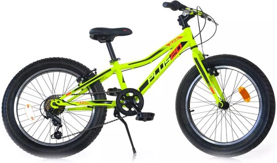 Aurelia Plus - 20 Inch - Mountainbike - Kids Fatbike - Lime/Zwart - 6 Versnellingen van Aurelia