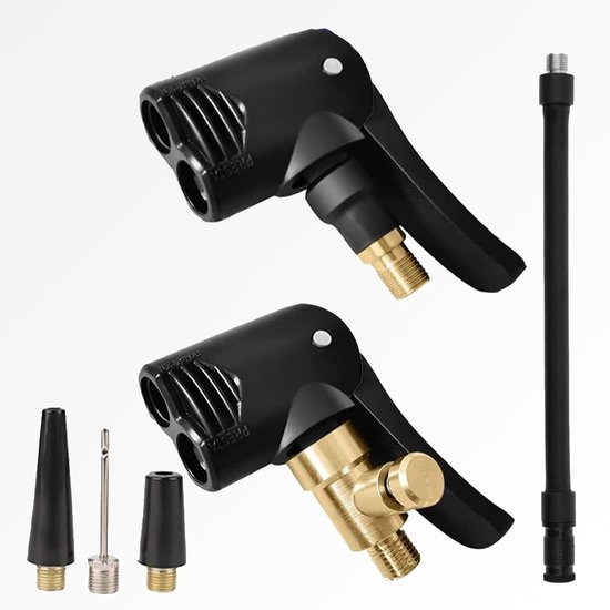 Auto Ventiel Adapter - Autopomp - Ventiel verlengstuk - Geschikt voor campers, auto's, fietsen, aanhangers en transportvoertuigen - 16 cm - met Luchtslang