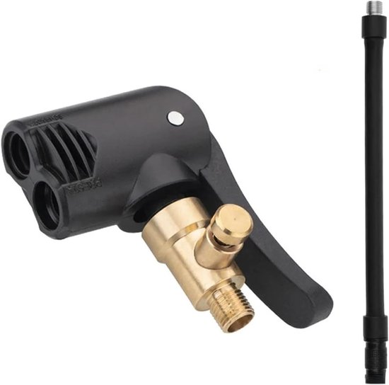 Auto Ventiel Adapter - Autopomp - Ventiel verlengstuk - Geschikt voor campers, auto's, fietsen, aanhangers en transportvoertuigen - 16 cm - Zwart