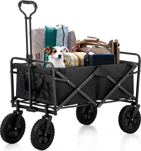 Avalo Bolderkar - Opvouwbaar - Tot 90KG - 72x47x47 CM - 65L - 360º Wielen - Zwart van Avalo