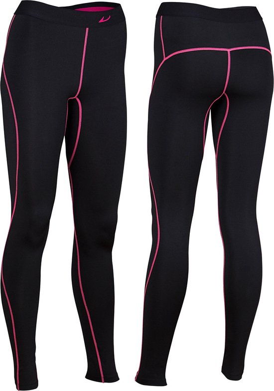 Avento Compressiebroek Comfort - Vrouwen - Zwart/Fuchsia - Maat 40 van Avento.