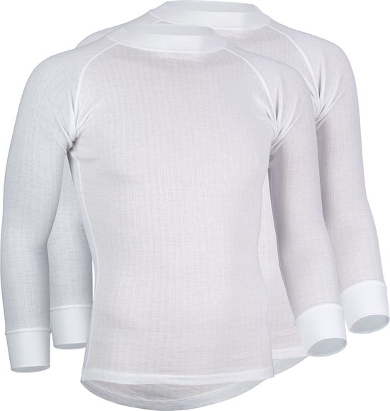 Avento Thermoshirt Lange Mouw - Heren - 2-Pack - Wit - Maat XL
