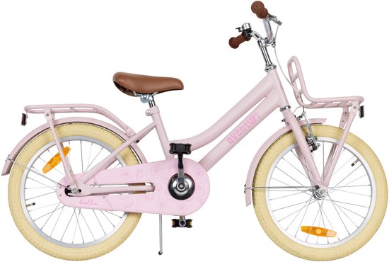 Aventuri Bella 3.0 Meisjesfiets 18 Inch - Kinderfiets voor 5 tot 7 Jaar - 110-125 cm - Met Standaard - Roze