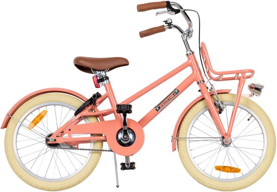 Aventuri Urban Aluminium Meisjesfiets 18 Inch - Kinderfiets voor 5 tot 7 jaar - Met standaard - Zalmroze