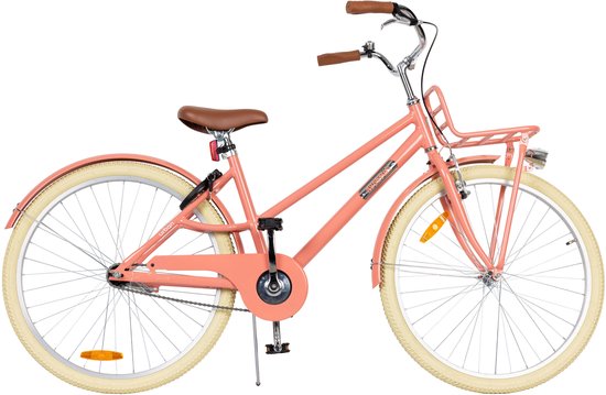 Aventuri Urban Aluminium Meisjesfiets 26 Inch - Kinderfiets voor 10 tot 14 jaar - Met standaard - Zalmroze