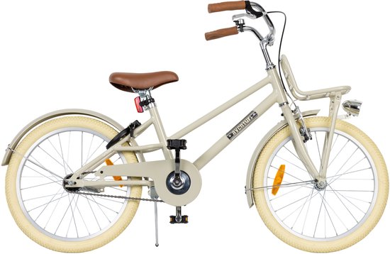 Aventuri Urban Aluminium Unisex kinderfiets 20 Inch - Kinderfiets voor 6 tot 8 jaar - Met standaard - Bruin