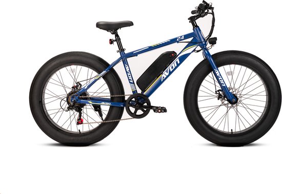 Avon X6 250w E-bike Fatbike 250w Motor 24 Inch Blauw Gratis Rijklaar Bezorgd