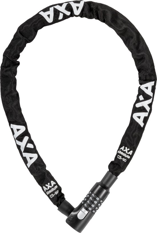 AXA Absolute 5 Kettingslot - Slot voor Fietsen - Code - 90 cm lang - 5 mm - Zwart van AXA