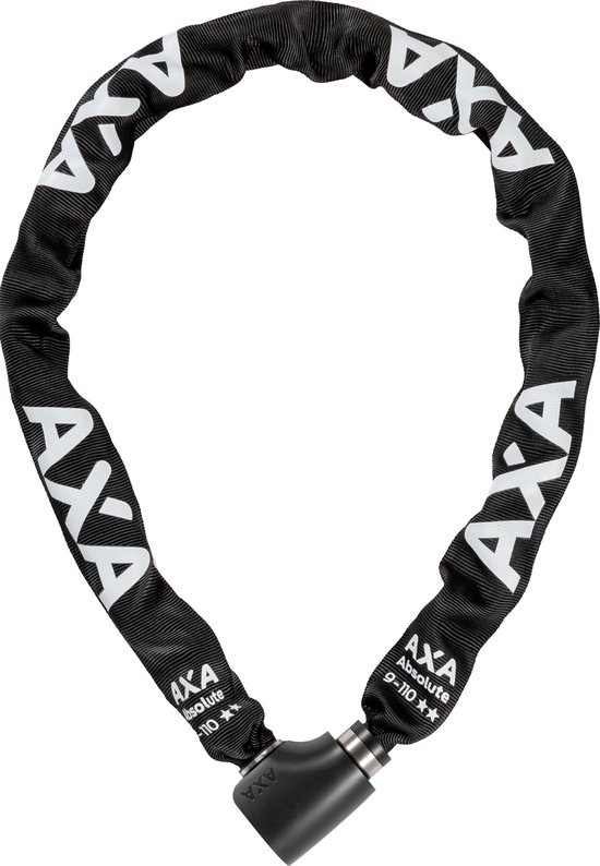 AXA Absolute 9 Kettingslot - ART 2 Slot voor Fietsen - Extra Dikke Schakels - 110 cm - 9 mm - Zwart - Ook voor Fatbike! van AXA