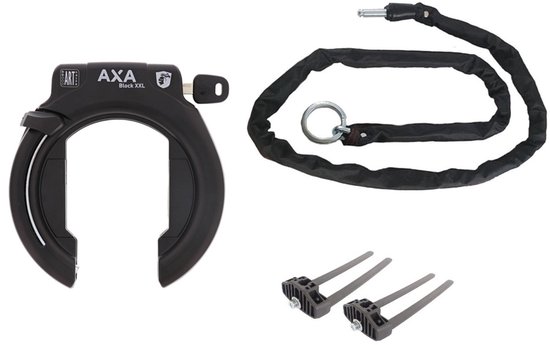 Axa Block XXL ART2 ringslot set met 100cm Insteekketting en Flexmount bevestiging set - Zwart van AXA