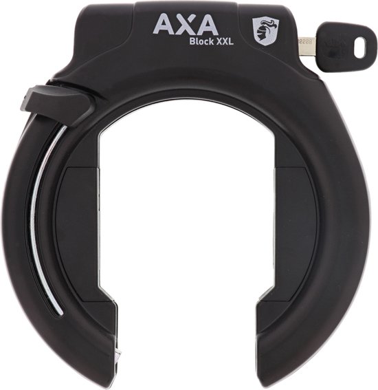 AXA Block XXL retractable - Ringslot voor fietsen met brede banden - Frameslot - Met plug-in mogelijkheid - Zwart van AXA