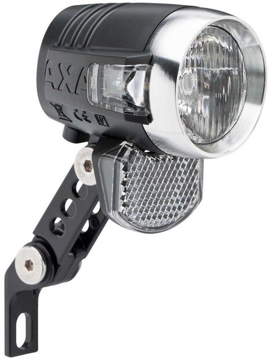 AXA Blueline 50 E‑bike Koplamp - LED Fietsverlichting - 50 Lux - 6–12 V Aansluiting - 70 m Lichtbundel - 4.000 m Zichtbaarheid - Clear Lens Technology - Geïntegreerde Reflector van AXA