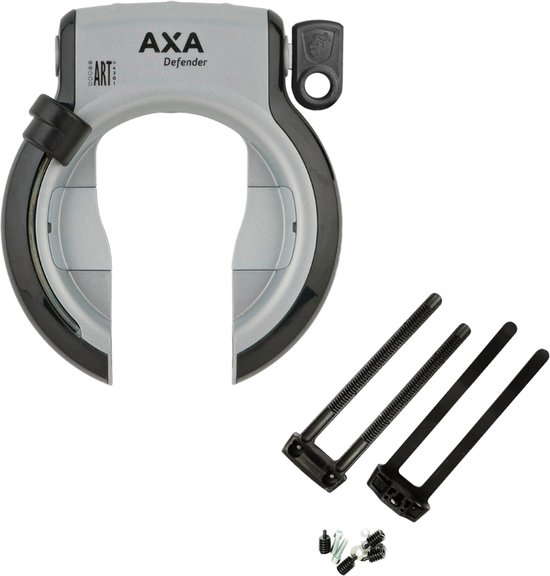 AXA Defender Ringslot ART2 Zilver Zwart + Falkx Flexmount Montagestrips van AXA