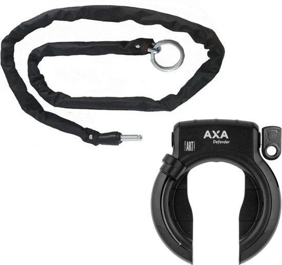 Axa Defender Ringslot ART2 Zwart + Insteekketting 100 cm 5,5 mm Zwart van AXA