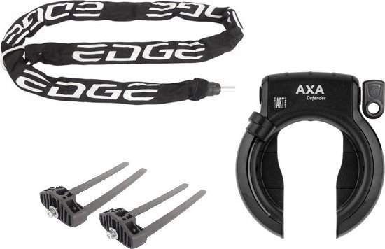 Axa Defender Ringslot ART2 Zwart + Insteekketting 140 cm 5,5 mm Zwart + Flex Mount Bevestigingsset van AXA