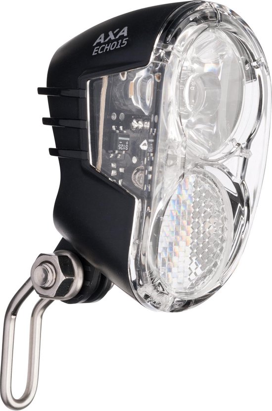 AXA Echo 15 Switch Fietskoplamp – LED Voorlicht – 15 Lux – Dynamo – Aan/Uit Schakelaar – Clear Lens Technology – 35 m Lichtbeeld – 2.250 m Zichtbaarheid van AXA