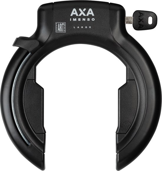 AXA Imenso Large - Ringslot voor fietsen met brede banden - ART 2 sterren keurmerk - Frameslot - Met plug-in mogelijkheid - Zwart van AXA