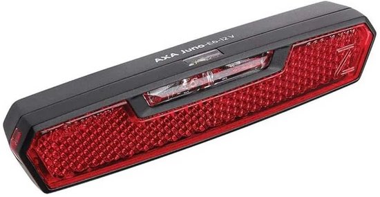 AXA Juno E‑bike Achterlicht – LED Fietsverlichting – 6–12V – 500 m Zichtbaarheid – Zijzichtverlichting – Geïntegreerde Reflector – 80 mm Montage – Rood