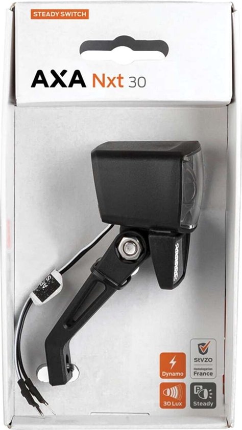 Axa Koplamp NXT-30 Naafdynamo - Aan/uit - 30 Lux van AXA