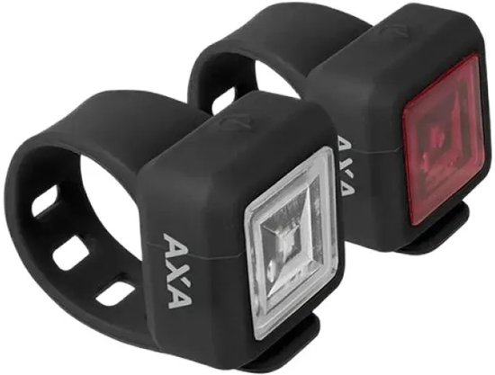 AXA Niteline 11 Fietsverlichting Set – LED Voorlicht & Achterlicht – Batterij – 55 uur Gebruikstijd – 150 m Zichtbaarheid – 3 Lichtstanden – Compact Design
