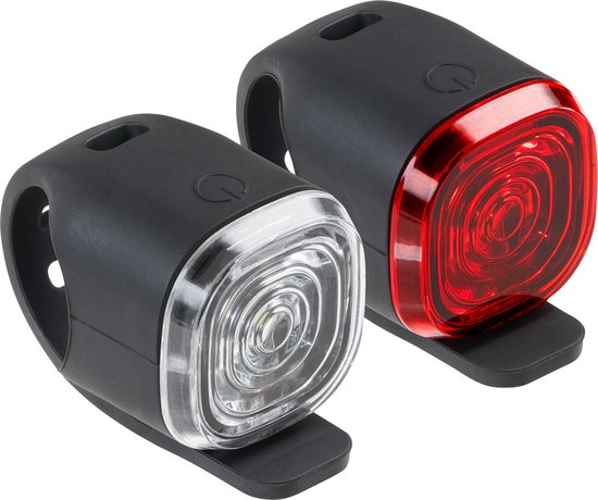 AXA Niteline Spot fietsverlichting set – LED fietsverlichting voor- en achterlicht – batterijverlichting op CR2032 – Instapmodel voor dagelijks gebruik