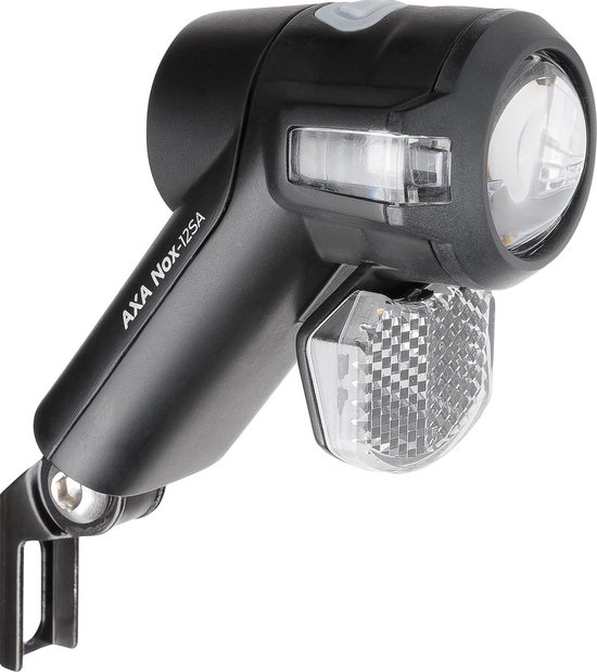 AXA Nox Sport Fietsverlichting – 12 Lux LED Voorlicht – Batterijverlichting – Auto/Off Functie – Double Lens Technology – Geïntegreerde Reflector – 30 m Lichtbeeld – 2.000 m Zichtbaarheid – Zwart
