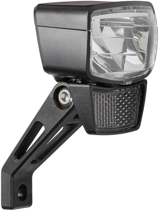 AXA Nxt 80 E‑bike Koplamp – LED Fietsverlichting – 80 Lux – 6–12 V Aansluiting – 100 m Lichtbundel – 5.500 m Zichtbaarheid – Geïntegreerde Reflector – Voorvork of Stuurbeugel