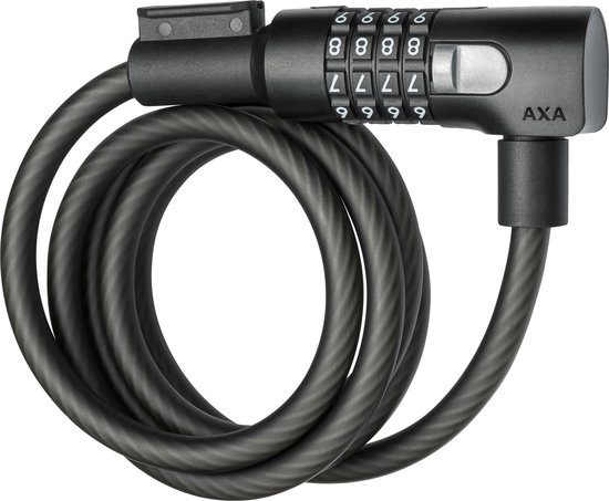 AXA Resolute C10/150 - Kabelslot - Slot voor Fietsen - Code - Gebruiksvriendelijk - 150 cm lang - Diameter 10 mm - Zwart van AXA