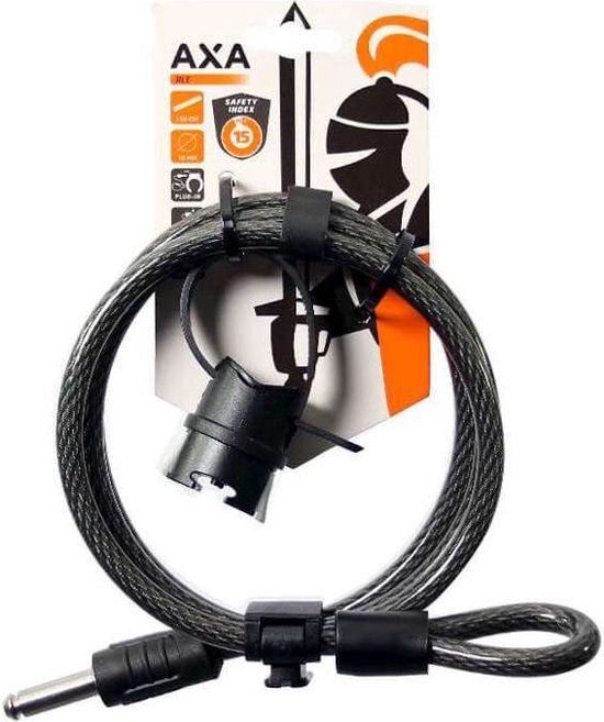 AXA RLE 150/10 - Insteekkabel - Kabelslot - Combineren met Ringslot - 150 cm lang - diameter 10 mm - Zwart van AXA